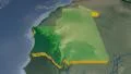 Mauritania extruded. Bumps shaded. 4k or 4k+ Resolution