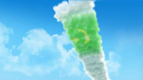 Mauritania Flag 3D Render Animation Created with Colored Smoke Trails by Air 動画素材 332308773