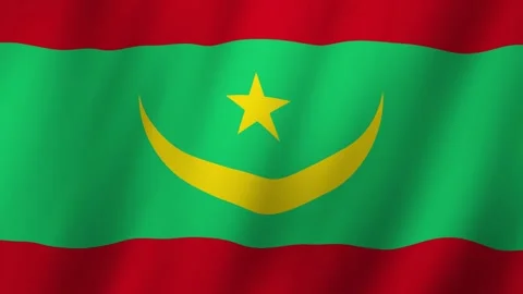 Mauritania Flag in the Breeze Stock Footage 278216681