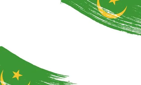 Mauritania Flag with Brush Stroke Effect, Grunge brush stroke. Watercolor p.. Illustrazione stock