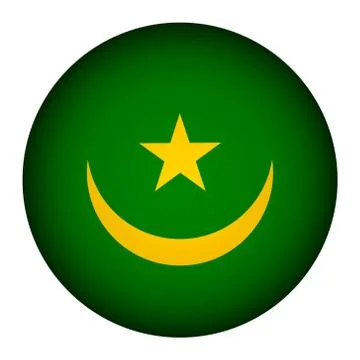 Mauritania flag button. Stock Illustration
