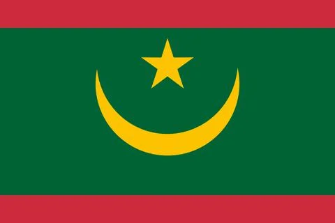 Mauritania flag flat vector illustration Stock Illustration