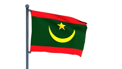 Mauritania Flag Video stock 150202067