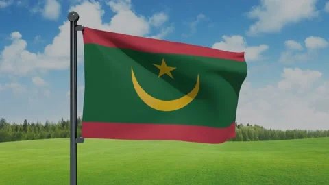 Mauritania Flag Stock Footage 153254747