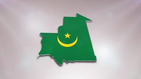 Mauritania Flag on Map Stock Footage 277946763