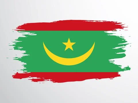 Mauritania flag painted with a brush Stock Illustration