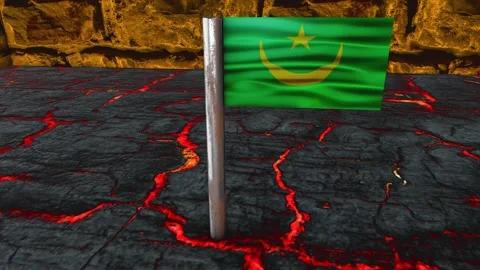 Mauritania Flag Post - Orbiting Shot 스톡 동영상 271022974