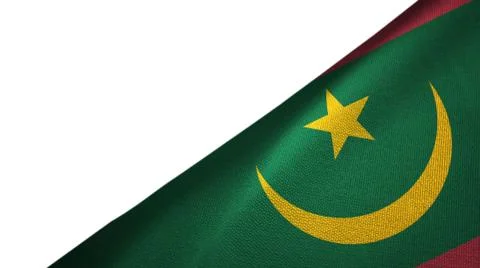 Mauritania flag right side with blank copy space Stock Illustration