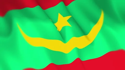 Mauritania Flag Seamless Loop 4k 60fps on Sky Background Stock Footage 340352717