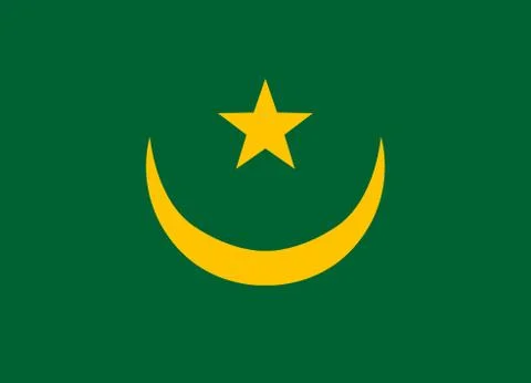 Mauritania flag vector イラスト素材