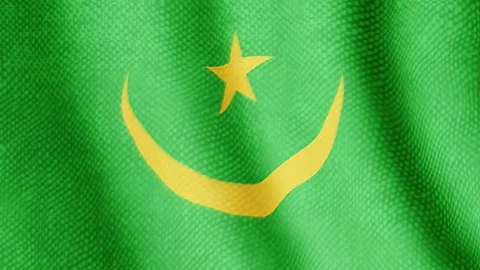 Mauritania flag waving animation Stock Footage 77614890