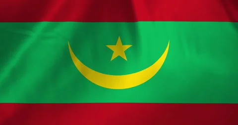 Mauritania flag waving with the wind background loop video animation Vídeo Stock 327172561