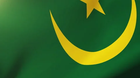 Mauritania flag waving in the wind. Looping sun rises style.  Animation loop Stock Footage 48908983