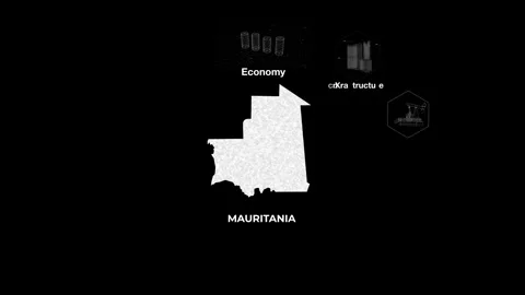 Mauritania Guinea technology map with animated charts Stock Footage 340996749