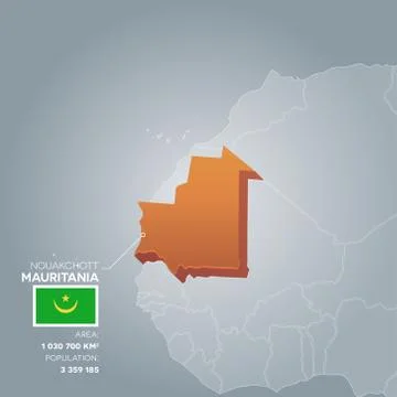 Mauritania information map. Stock Illustration