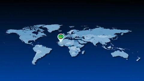 Mauritania location tracking on earth map Stock Illustration