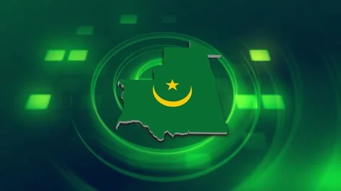 Mauritania Map and Flag Background 스톡 동영상 344029066