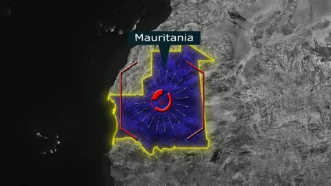 Mauritania Map - Cyber Attack Stock Footage 268777385