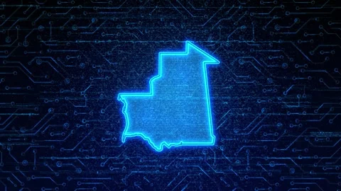 Mauritania Map Digital Technology Opener Stock Footage 335081578
