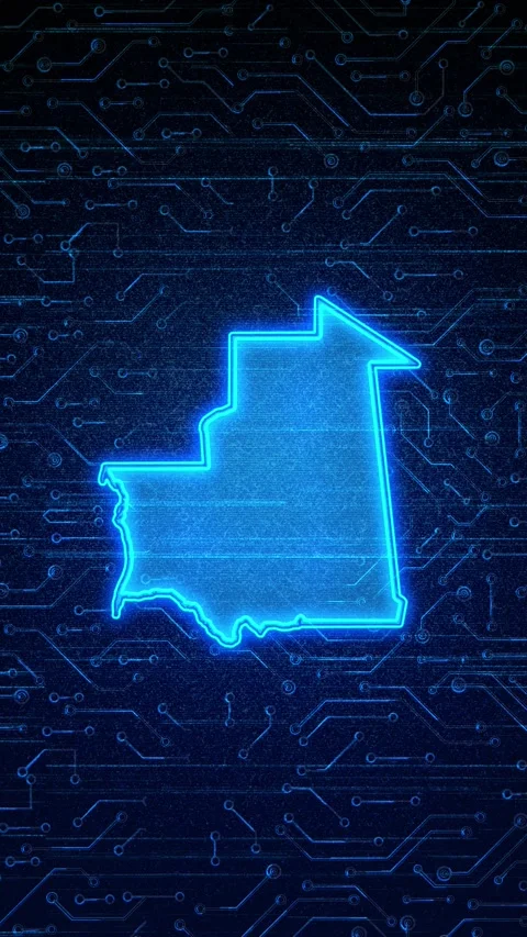 Mauritania Map Digital Technology Opener Vídeo Stock 336313168