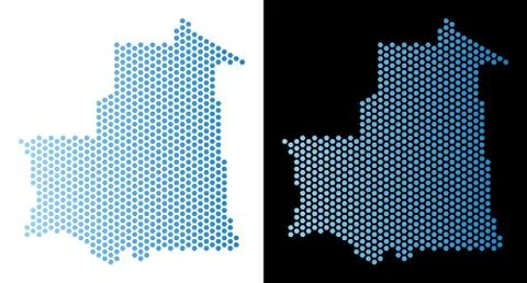 Mauritania Map Hexagonal Scheme Ilustração Stock