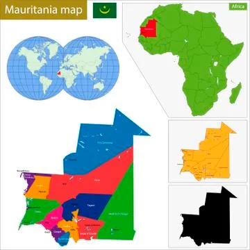 Mauritania map Stock Illustration