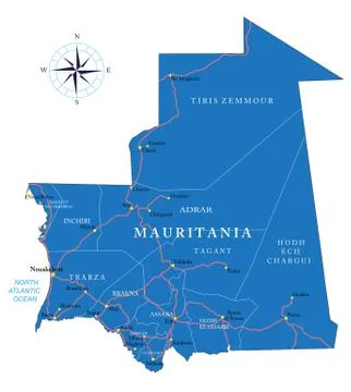 Mauritania map Stock Illustration
