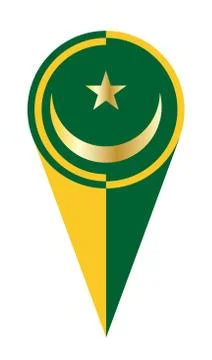 Mauritania Map Pointer Location Flag Stock Illustration