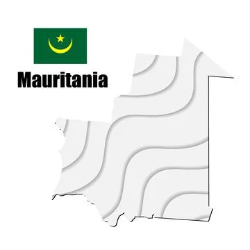 Mauritania map on white background. vector illustration. Stock Illustration