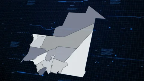 Mauritania network map Stock Footage 87977474
