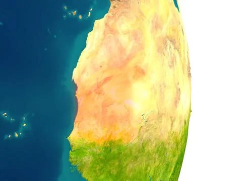 Mauritania on planet Stock Illustration