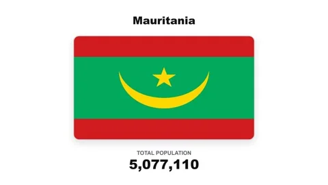 Mauritania population counter increasing on white background Stock Footage 346508352