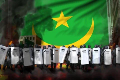 Mauritania protest fighting concept Stock-Illustration