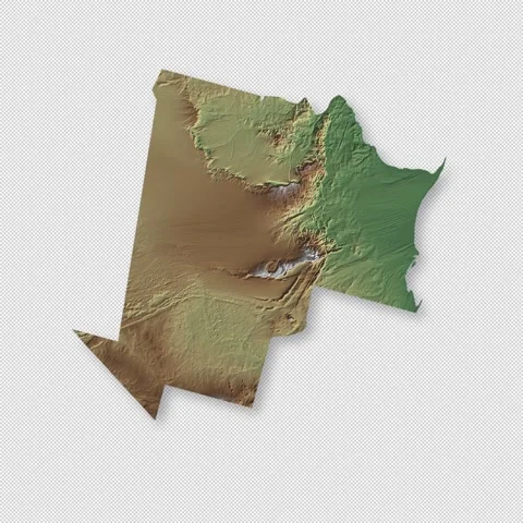 Mauritania Rotating 3D Relief Map Seamless Loop, Alpha Channel 4K 스톡 동영상 340709253