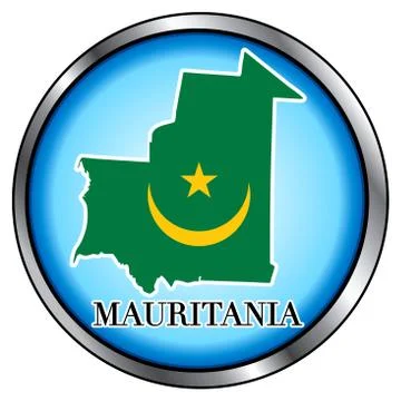 Mauritania Round Button Stock Illustration