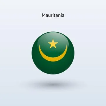 Mauritania round flag. Vector illustration. 스톡 일러스트