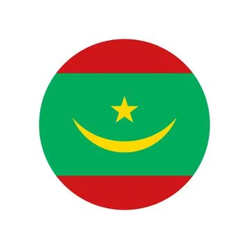 Mauritania vector flag circle on white background Stock Illustration