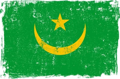 Mauritania  Vector Flag on White Stock Illustration