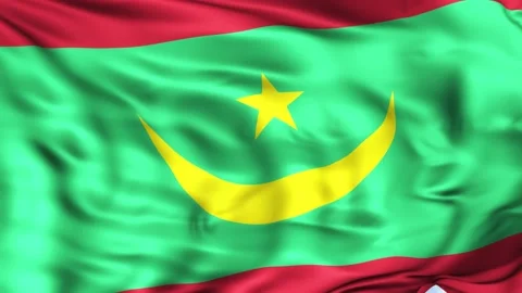 Mauritania Waving Flag Background 스톡 동영상 204136926