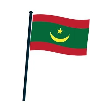 Mauritanian flag Stock Illustration
