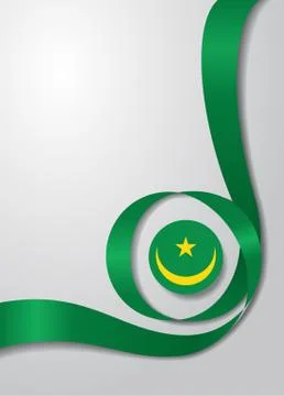 Mauritanian flag wavy background. Vector illustration. Stock Illustration