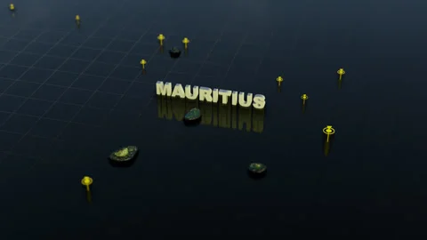 Mauritius 3D Map With Animation Stock Footage 307733592