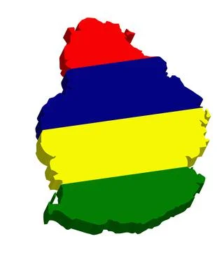 Mauritius - 3D map country Stock-Illustration