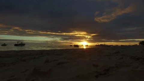 Mauritius Beach during Sunset in August Stock Footage 78813418