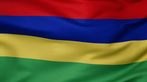 Mauritius cloth flag background loop Stock Footage 265073049