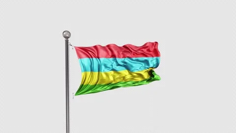 Mauritius Flag  Animation Loop Include Alpha 3D Rendering Video stock 283051969