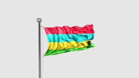 Mauritius Flag  Animation Loop Include Alpha 3D Rendering Stock-Footage 312079427