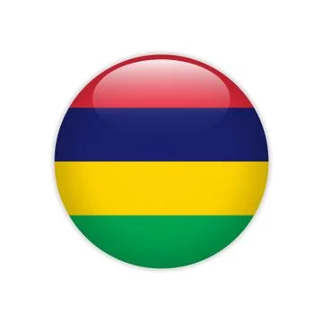 Mauritius flag on button Stock-Illustration