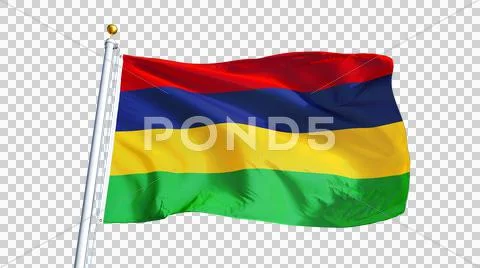 Mauritius flag, close up, isolated with alpha channel Stock Photos