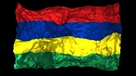 Mauritius flag Stock Footage 110823487